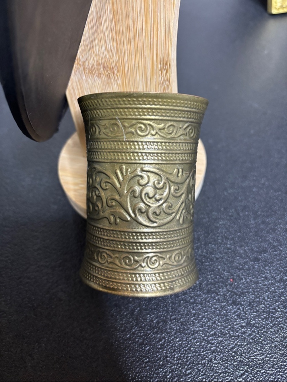 Brass Egyptian Large Statement Pattern Cuff Bracelet